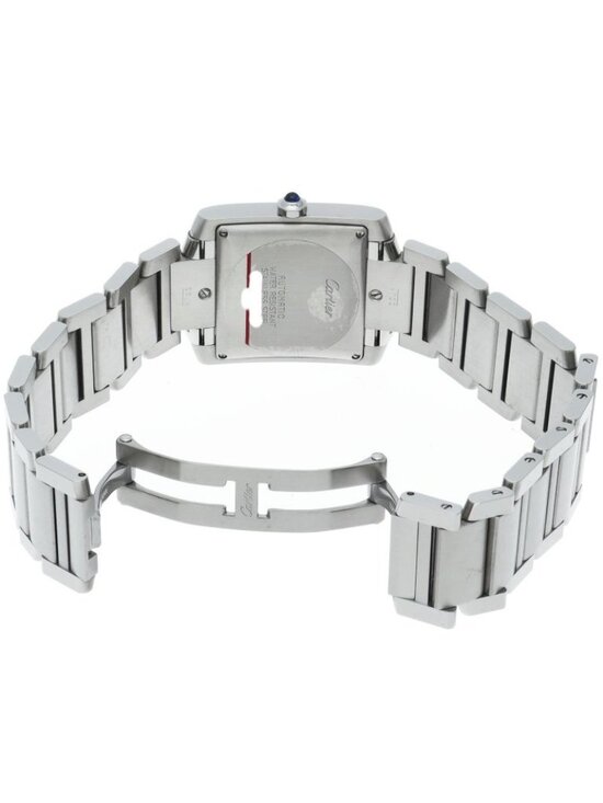 Cartier Tank Francaise LM Watch Auto Depth Box SS Silver Polished